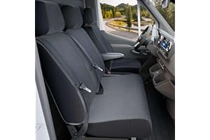 Walser Housse de Voiture Transporter sur Mesure Compatible avec Opel Movano, Renault Master, Nissan NV400, Banc Simple et 2 Housses de siège Avant