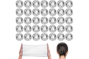 URAQT Filets à Cheveux, 35 Pcs Filet Chignon, Casquettes Filet Cheveux, Chignon en résille pour Cinéma et Télévision, Danse, Agents de bord, lInfirmières, 50cm (Noir)