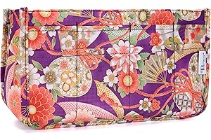 Periea ‘Daisy’ Handbag Organiser Insert - Tote Bag Inserts for Handbag, Bag Organiser Insert with 15 Compartments - Small, Purple Floral