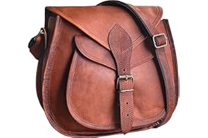 RUSTIC TOWN Women's Saddle Vintage Crossbody Bags Satchel Handbags Leather Purses