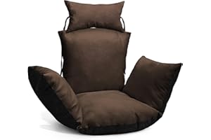POSTERGALERIA Coussin pour Fauteuil Oeuf Suspendu en Marron - en Tissu Durable, avec Rembourrage Doux, avec Appui-tête et ficelles pour Attacher - Coussin pour balancelle de Jardin, Chaise Suspendue