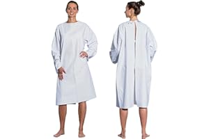 ZOLLNER Koszula pacjenta, tkanina mieszana, długość ok. 110 cm, biało-niebieska, 533