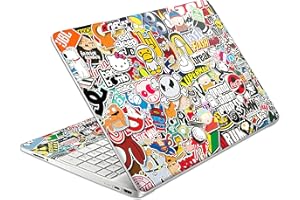 HK STUDIO Laptop Skin Decal HP 15.6" - Sticker Bomb Laptop Cover Sticker No Cutting Required, No Bubble, Waterproof, Scratch Resistant - Including Wide Screen and Wrist Pad
