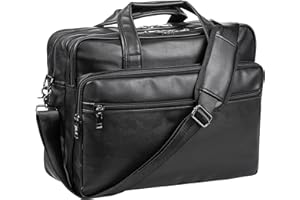 seyfocnia Laptoptasche aus Leder für Herren, 15,6 Zoll / 17,3 Zoll Messenger, Aktentasche, Business-Tasche, Computerhandtasche, Schultertasche, passend für Laptop