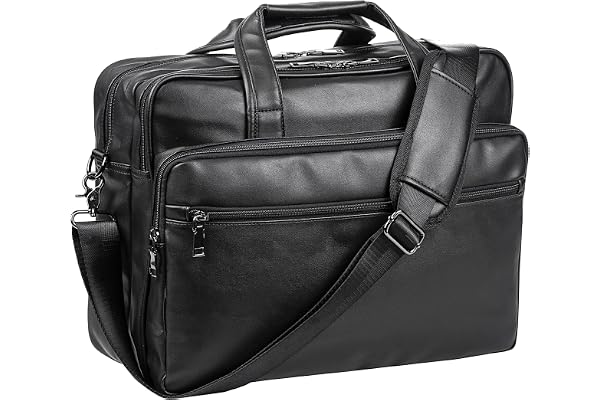 seyfocnia läder laptopväska, herr 15,6 tum 17,3 tum messenger portfölj business skolväska dator handväska axelväska