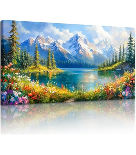 Canvashop Quadro Su Tela Dolomiti Con Finestra 100x70 Cm – Stampa Da Parete Moderna Per Soggiorno, Made In Italy