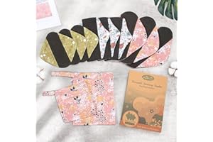 Viedouce Assorbenti Lavabile,9 Pezzi Assorbenti Igienici Lavabili in Bio- Cotone,Assorbenti Ecologici Lavabili,Assorbenti Salvaslip Lavabili,Panty Liners con 2 Impermeabili Borse di Stoccaggio