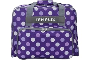 SEMPLIX Nähmaschinentasche Polka Dots 45x34x24 | stabile Transport und Aufbewahrungs Tasche in vielen frischen Farben, für alle gängigen Haushaltsnähmaschinen