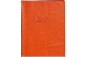 Calligraphe 72408C Copertina a grana grossa effetto cuoio Arancione - 24x32 cm - 22/100 con Portaetichetta - PVC Opaco