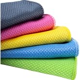 CAQA HOME Sihirli Temizlik ve Kurulama Bezi, 5-Adet Karışık Renk Premium Baklava Mikrofiber Bez Seti 40x40 cm, İz T&uuml;y Leke Bı