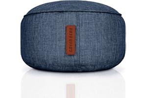 Green Bean© Sgabello a Sacco 25x45cm Imbottitura in Perle EPS - Poggiapiedi Pouf per Poltrona a Sacco Cuscino da Terra per Bambini e Adulti Poggiapiedi Cuscino per sdraiarsi sedersi Blu Scuro