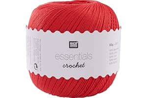 Rico Design Essentials Crochet, 100% Coton, Rouge