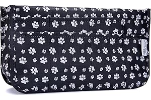 Periea Organisateur de sac à main Organisateur de sac - Daisy - 3 options de taille - Petit, Moyen ou Grand (Empreinte de Patte Noire, Grande)