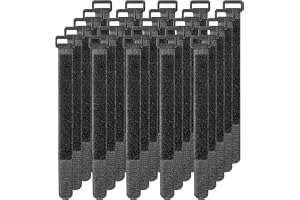 PRANSUNITA Cable & Ties, 15 inches, Adjustable Multipurpose Hook and Loop Securing Straps for Wire Tie Curtain Marker Straps Belts Holders, Pack of 12 (BLACK)