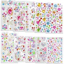 10 Fogli Di Strass Adesivi Per Toelettatura Animali – Gemme Luccicanti Rotonde, A Cuore E Quadrate – Atossici, Facili Da Applicare E Rimuovere – Per Cani, Gatti E Feste A Tema