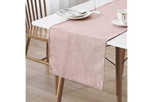 ‎DECOMIRA Decomira Tischläufer wasserabweisend Leinen-Optik | Fleckschutz, abwaschbar | Als Garten-Tischdecke Outdoor für Esstisch | Rosa - 30x100 cm