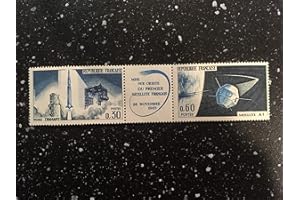 Timbre France 1965. Bande Collection avec Num 1464 et 1465 Neufs. Fusée, Satellite