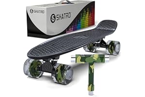 Skatro - Skateboard Mini Cruiser. Planche en Plastique De 55 cm Livrée Complète