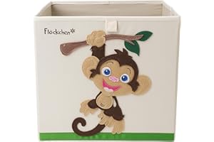 ‎FLÖCKCHEN Flöckchen Children's storage box, toy box for children's room, toy box (33 x 33 x 33 cm) fits in the Kallax shelf, children’s animals motif