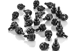 Poppstar 25 śrub radełkowanych do obudowy komputera stacjonarnego (#6-32 x 6mm) stalowe śruby do komputera