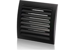 ABOUT VENT Ø 100mm Griglia Ventilazione in Plastica ABS Antracite con Zanzariera e Flangia - Griglie Aerazione Rettangolari