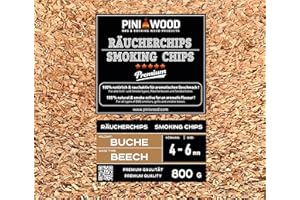 PINI 800 g de copeaux de fumage en hêtre 4-6 mm Copeaux de fumage