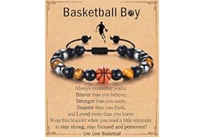 TEVOP Football Basketball Rugby Gifts for Boys, Ball Bracelet for Teenage Boys Son Grandson Nephew Brother, Birthday Christmas Graduation Gifts