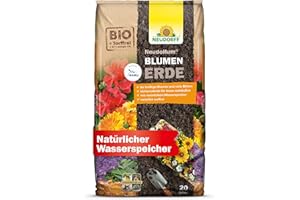 Neudorff NeudoHum BlumenErde – Torffreie Bio Erde, für Innen und Außen, fördert kräftige Blumen und viele Blüten, 20 Liter