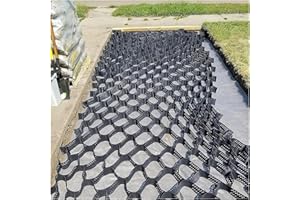 BTOIASYHF Gravel Stabilizer Driveway Ground Grid, Heavy Duty Geo Grid with Drain Holes, Driveway Pathway Geocell Gravel Grid,for Garage, Garden, Driveway, Walkway Garden (Size : 2x8m(6.5x26ft))