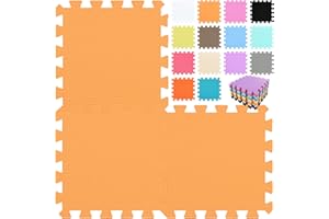 qqpp® 18 Puzzle Eva Schaumstoff Puzzlematte Puzzleteppich Kinder - Krabbelmatte Spielmatte Baby Schadstofffrei Sport rutschfest Bodenschutzmatte Fitness Matte. Orange. QQC-Bb18N