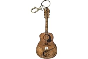 Etabeta Artigiano Toscano Porte Mediator Guitare en Cuir véritable tanné végetal - Porte-clés plectre Made in Italy