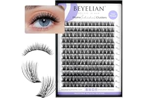 BEYELIAN Lash Clusters, 168 Pcs Individual Cluster Lashes, 10-16mm C Curl DIY Eyelash Extension Super Thin Band Resuable Soft Glue Bonded Lash Extensions (703)