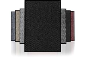NAUSHA Barrier Door Mat Heavy Duty Rubber Non-Slip Floor & Kitchen Mat Easy Clean Absorbent Soft Feel Entrance Rug Floor Mat (Black, 120x180 cm)