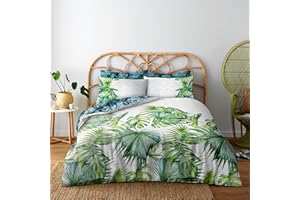 GC GAVENO CAVAILIA Gaveno cavalia – Juego de Hojas de Tropical edredón con Funda de edredón y Funda de Almohada Doble, Verde