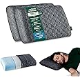 The White Willow Memory Foam Pillow Set of 2-Cool Gel Pillow for Neck & Shoulder Pain-Cervical Pillow for Sleeping-Orthopedic Pillow for Back, Side & Stomach Sleepers-Medium Firm-Standard-4" H-Grey