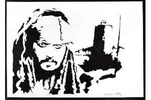 moreno-mata Authentique Graffiti Fait a la Main Jack Sp... Poster Film Pirates des... Affiche Handmade Decoration Murale Salon Chambre Cadeau Homme et Femme
