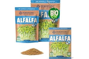ZenGreens® - Semi di erba medica biologico - Scegli tra 10g, 200g e 500g - Germogli di erba medica - Germinazione superiore al 97% - Microgreens