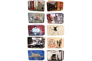 HONEEY (80+ Designs) Bus Pass Wallet Credit Travel Rail Ticket Card Holder for Oyster Business ID Card (10x Banksy Wallets Collection Wholesale (1 of Each))