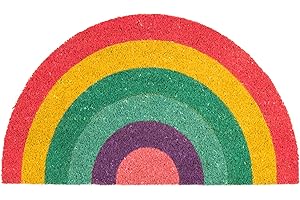 Fisura - Mata wejściowa w kształcie. Oryginalna wycieraczka kokosowa z antypoślizgowym podkładem PCV. Wymiary: 70 x 40 cm. (Tęczowy, wielobarwny)