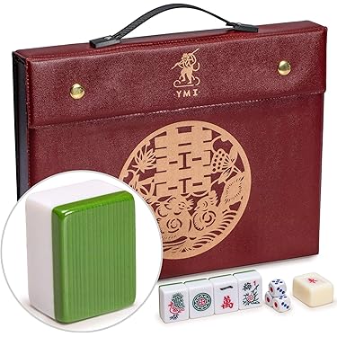 Mahjong Chinese Numbered Tiles Mahjong Set, Majiang Super-Mini Travel Set,Complete Majong Game Sets for Travel Party Family Game Mahjong Tiles