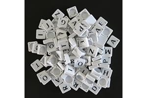 Flyingstart Pick and Mix White letter tiles fits Scrabble game - Choose your own Letters (Pack of 10)