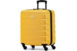 Flight Knight 56x45x25 EasyJet Cabin Bag, Jet2, British Airways Suitcase - Lightweight Small Durable 4-Wheel Cabin Case, Maximum Carry-On Size, ABS Hard Shell, 10kg Hand Luggage Bag- 56 x 45 x 25