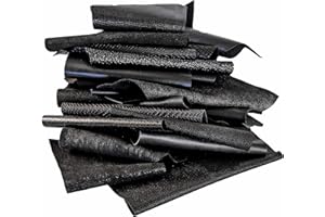 LA GARZARARA Esclusiva Selezione di Ritagli di Pelle, 0,500 Kg., Misura Minima è di 10x15 Cm, di Ritagli di Pelle Mix Casuale, Stampe, Lamine, Fantasie e Morbidezze Varie, (Nero, 500)