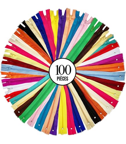 Lot De 52 Fermetures éclair Multicolores 20 Cm - Nylon, 26 Couleurs, Pour Couture Et Artisanat