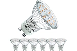 EACLL GU10 LED 5 W 2700 K ciepła biel żarówka 425 lumenów może zastąpić halogen 50 W. AC 230 V bez migotania, kąt świecenia 120° lampy punktowe ciepła biel światło reflektor, 6 sztuk
