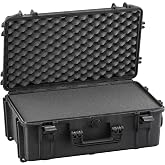 MAX Cases - MAX520S.079 Black - Airtight Suitcase with Foam Pre-Cut Cubes - Internal Dimensions 520 x 290 x 200 mm