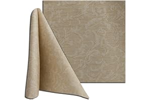 OPTIMA NATURALS Tovaglioli Monouso Flora in Tessuto non Tessuto (TNT), disegno elegante damascato, 40x40cm 200 pz, Ecrù