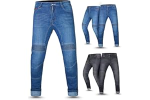 Tornado Thunder Men’s Motorcycle Jeans – CE Level 2 Armoured, AA Certified EN17092 Protective Riding Pants with Aramid Lining, Knee & Hip Pads, 12oz Heavy-Duty Stretch Denim, Pre-Curved Riding Fit