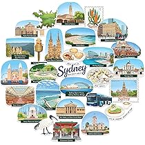 Navy Peony Autocollants De Voyage Paisibles De Nouvelle-Zélande