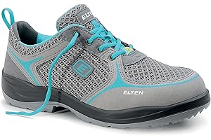 ELTEN Obuwie ochronne MILA aqua Low ESD S1, damskie, sportowe, lekkie, szare/aqua, stalowy nosek, rozmiar 39